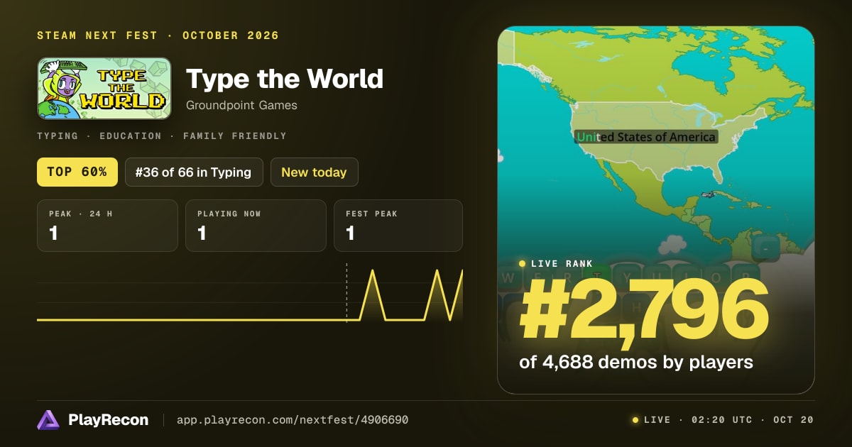 Type the World in Steam Next Fest