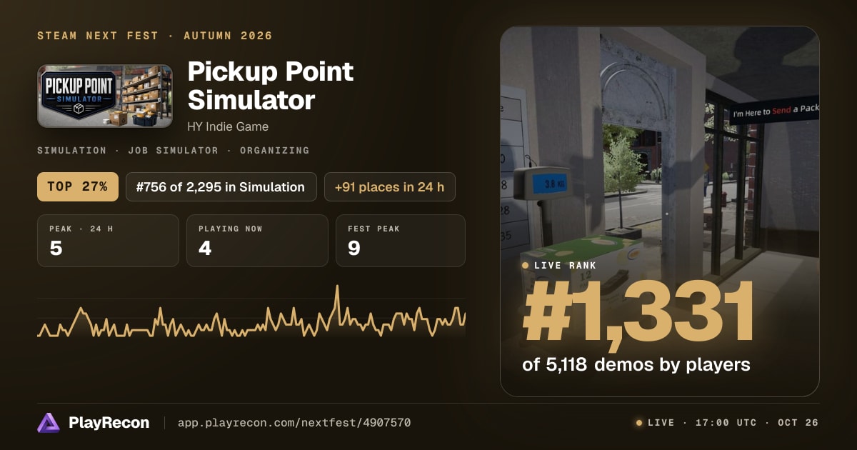 Pickup Point Simulator allo Steam Next Fest
