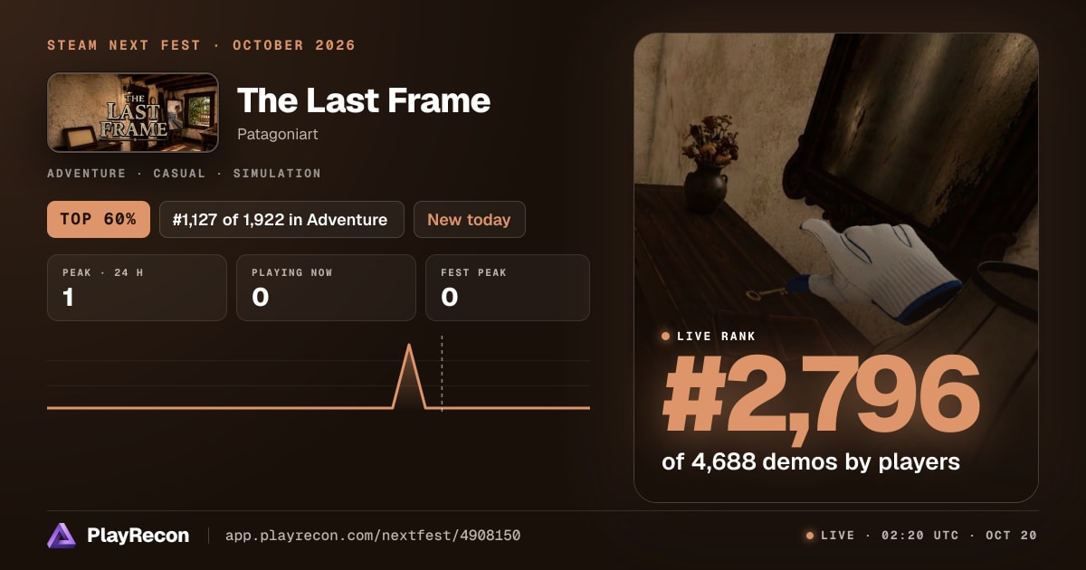 The Last Frame in Steam Next Fest
