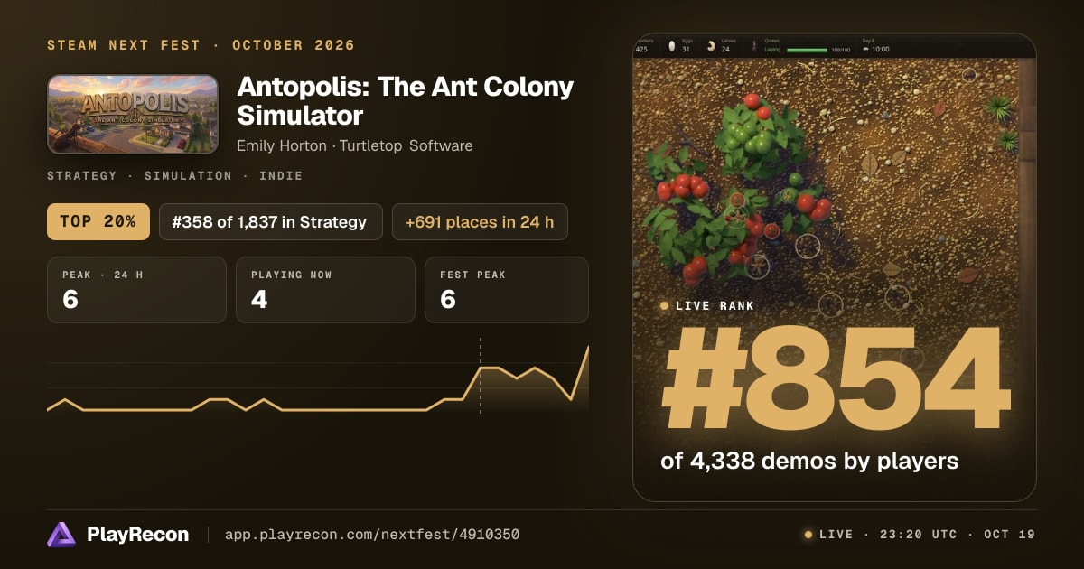 Antopolis: The Ant Colony Simulator in Steam Next Fest
