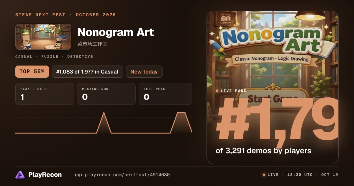Nonogram Art in Steam Next Fest