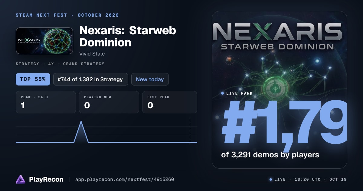 Nexaris: Starweb Dominion im Steam Next Fest