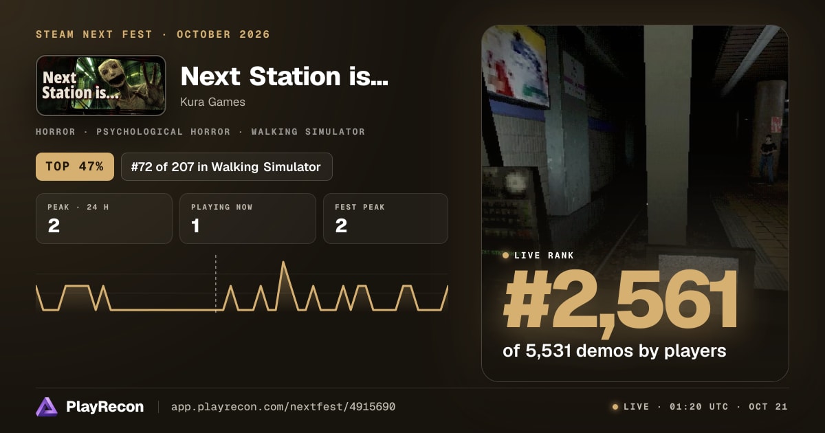 Next Station is... im Steam Next Fest