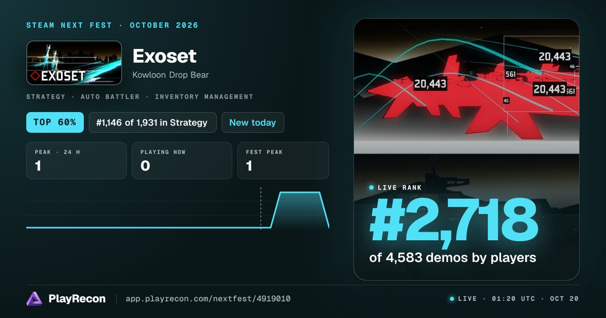 Exoset im Steam Next Fest