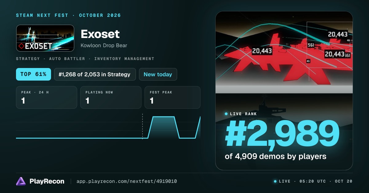 Exoset allo Steam Next Fest