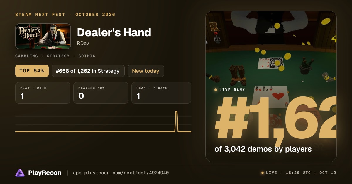 Dealer's Hand im Steam Next Fest