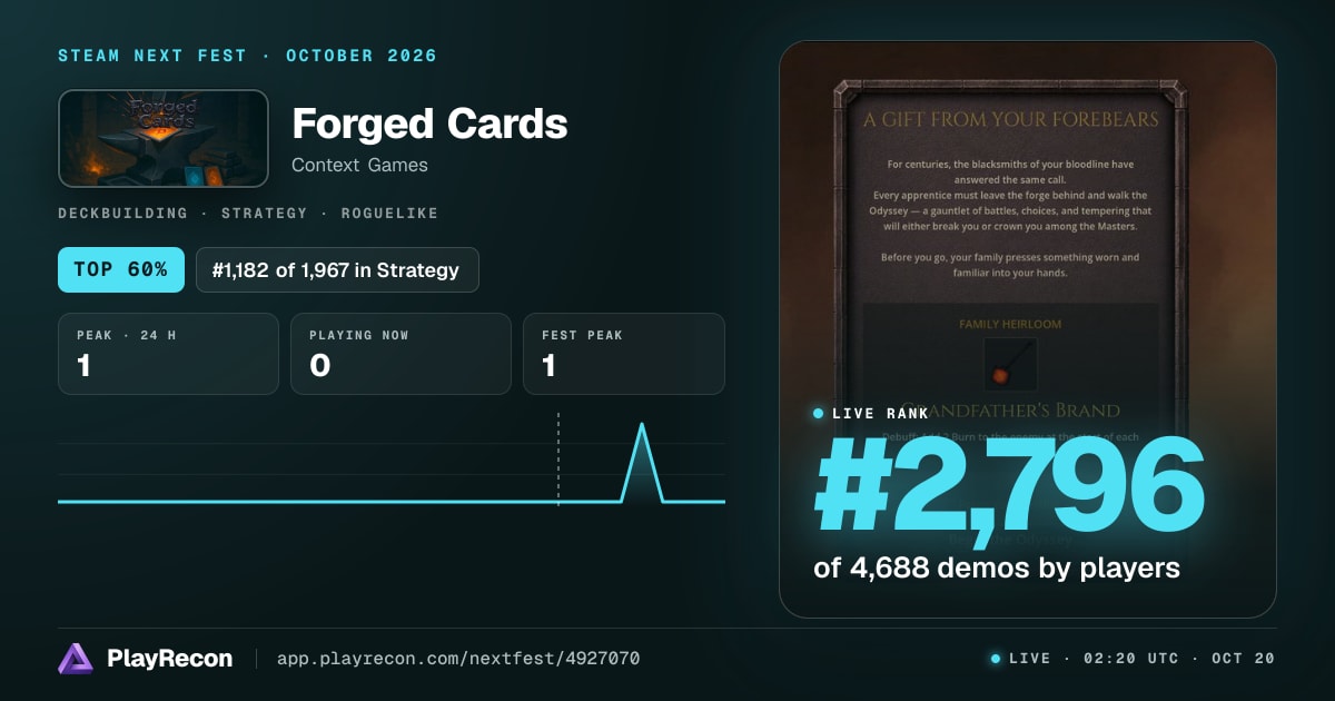 Forged Cards in Steam Next Fest