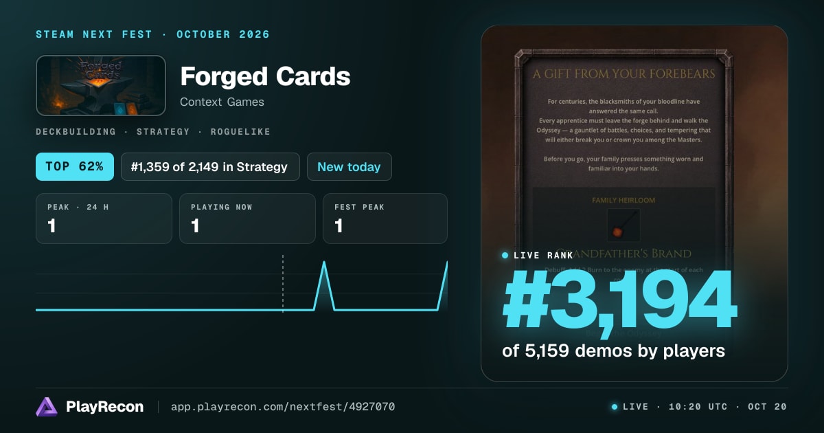 Forged Cards en el Steam Next Fest