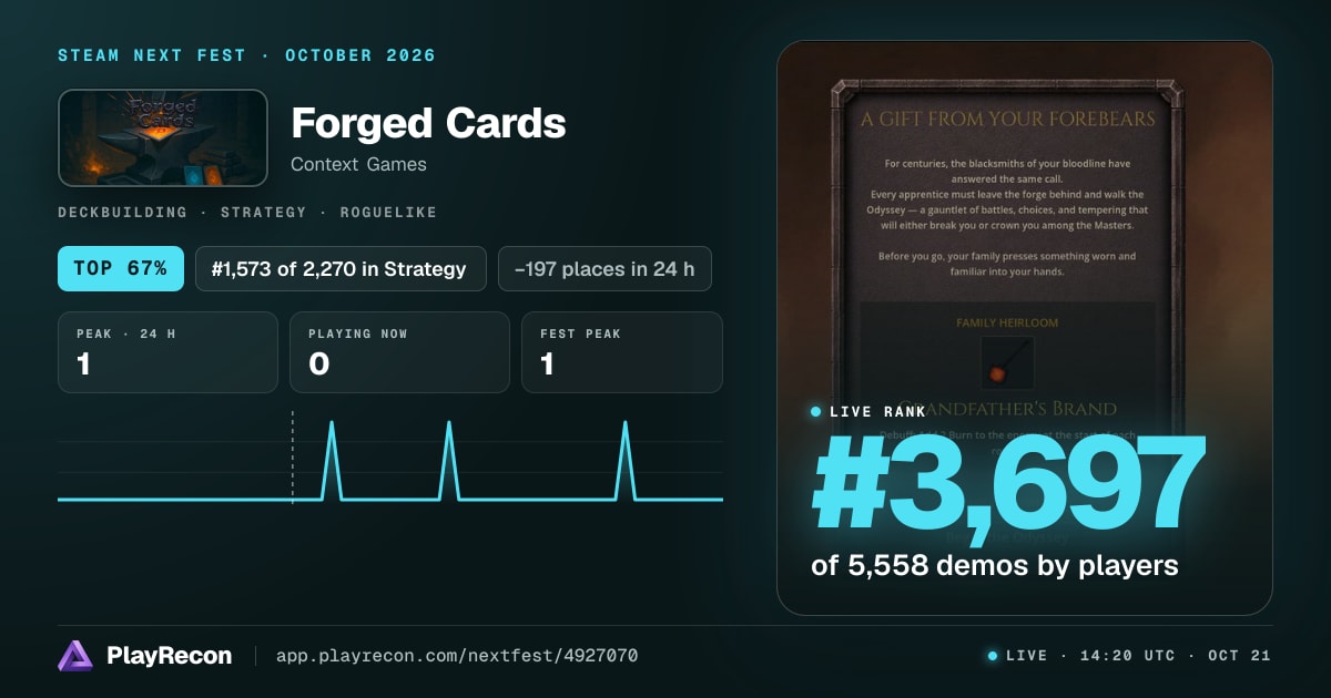 Forged Cards allo Steam Next Fest