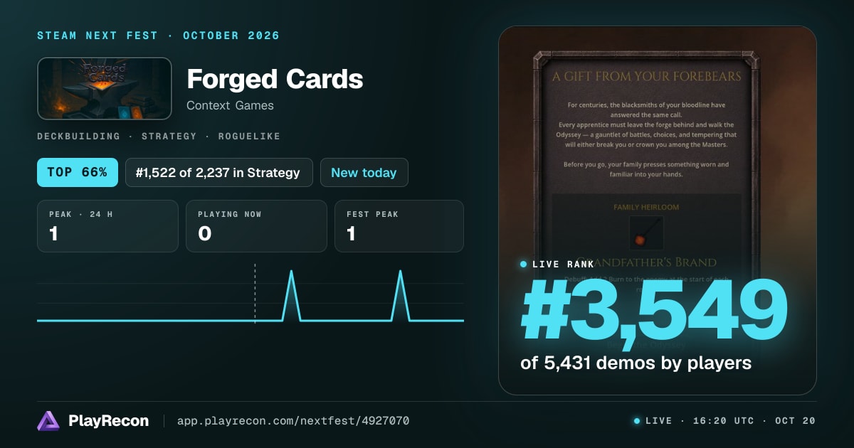Forged Cards allo Steam Next Fest