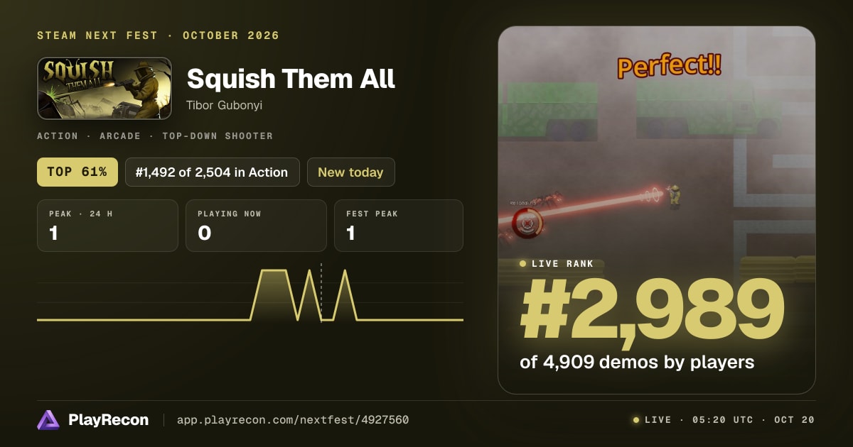 Squish Them All allo Steam Next Fest