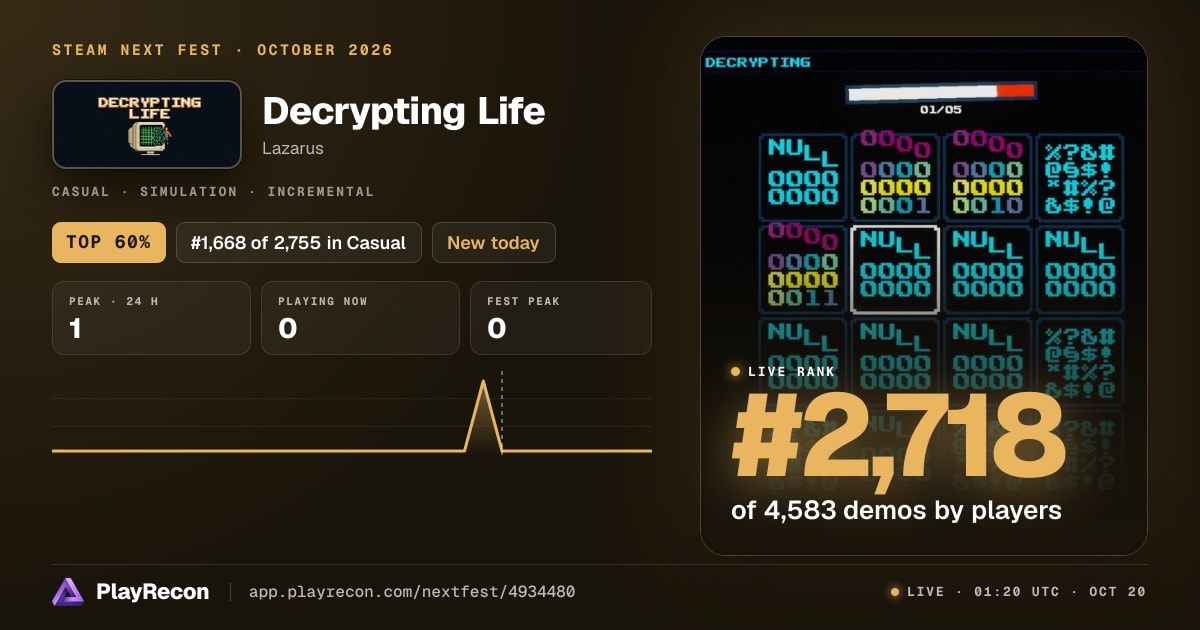 Decrypting Life en el Steam Next Fest