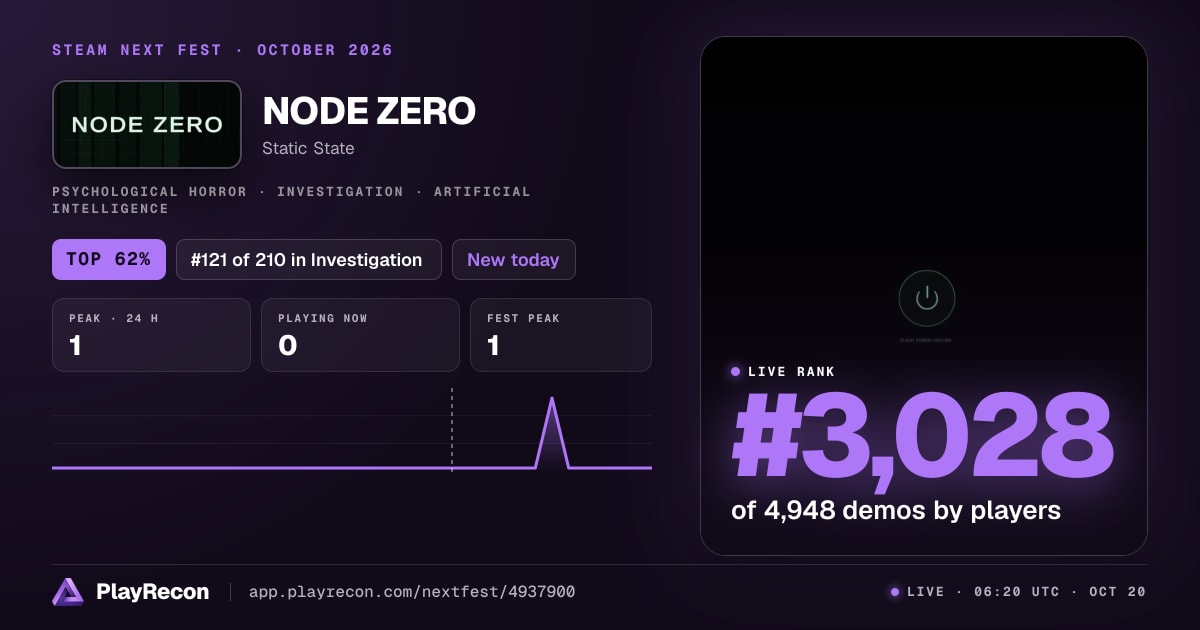 NODE ZERO im Steam Next Fest