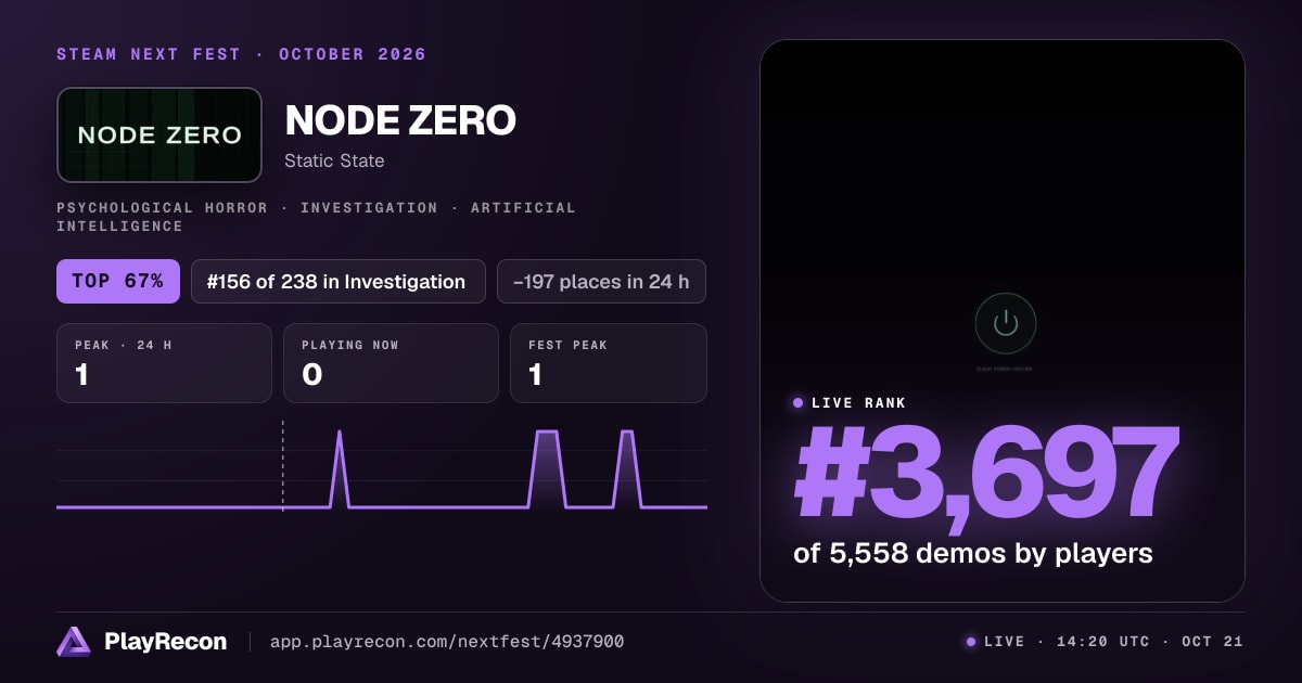 NODE ZERO au Steam Next Fest