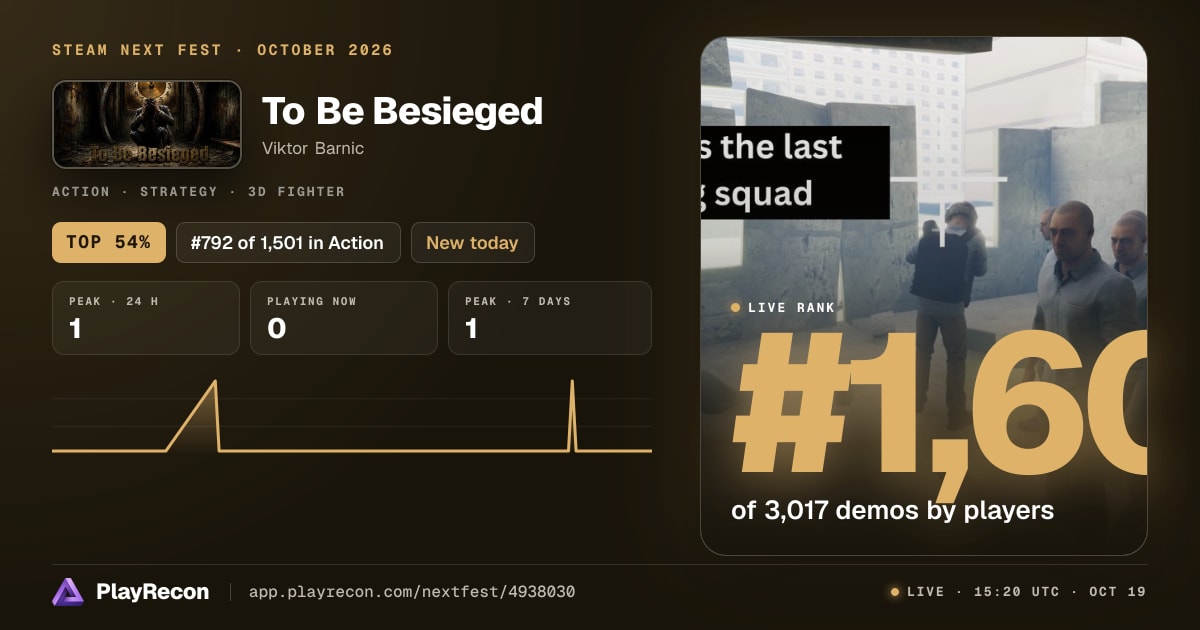 To Be Besieged in Steam Next Fest