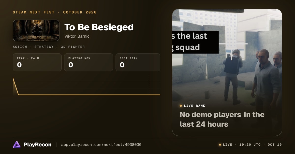 To Be Besieged en el Steam Next Fest