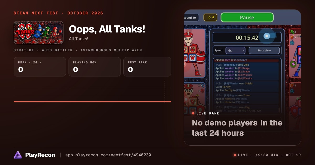 Oops, All Tanks! allo Steam Next Fest