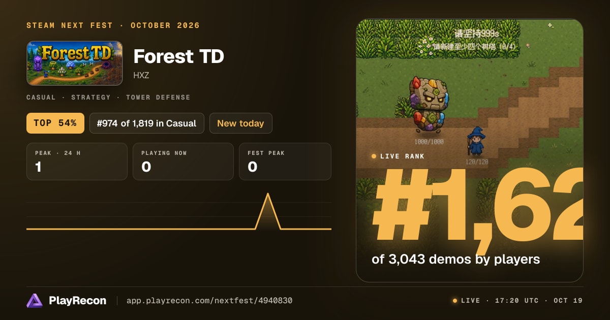 Forest TD in Steam Next Fest