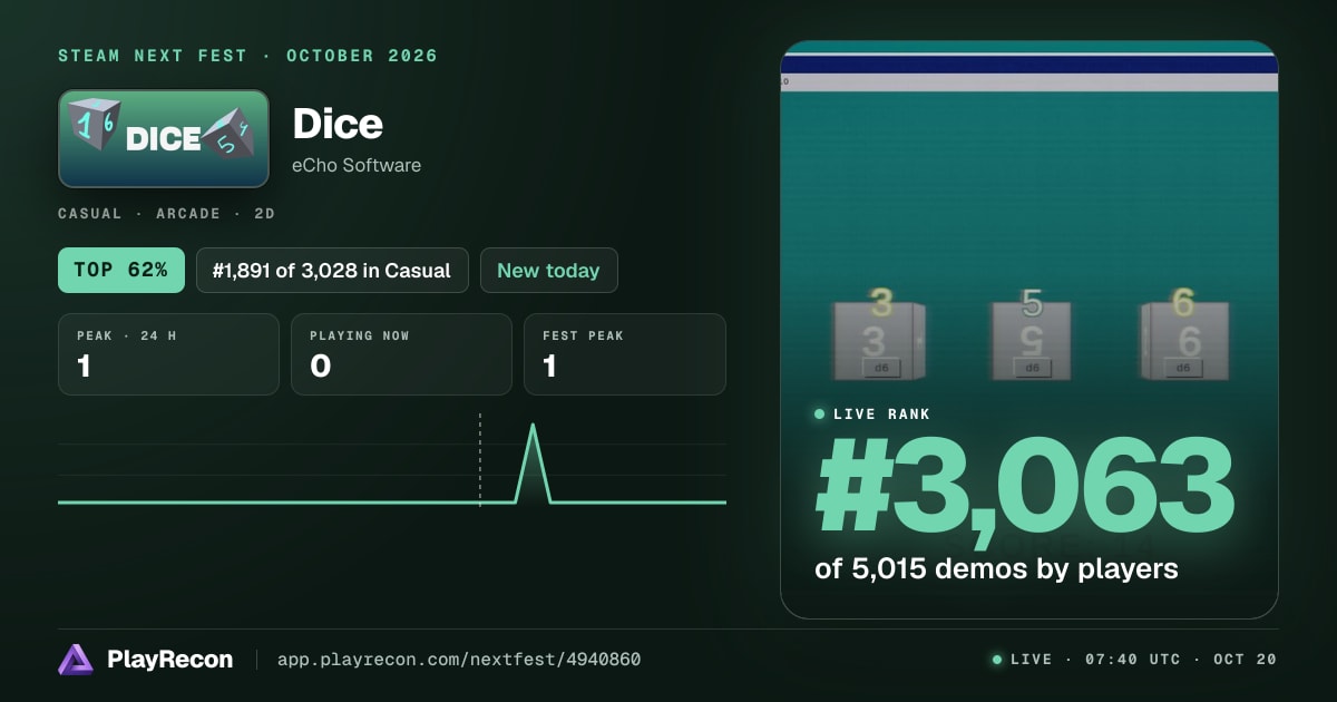 Dice in Steam Next Fest