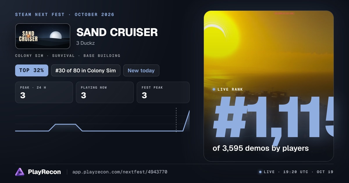 SAND CRUISER in Steam Next Fest