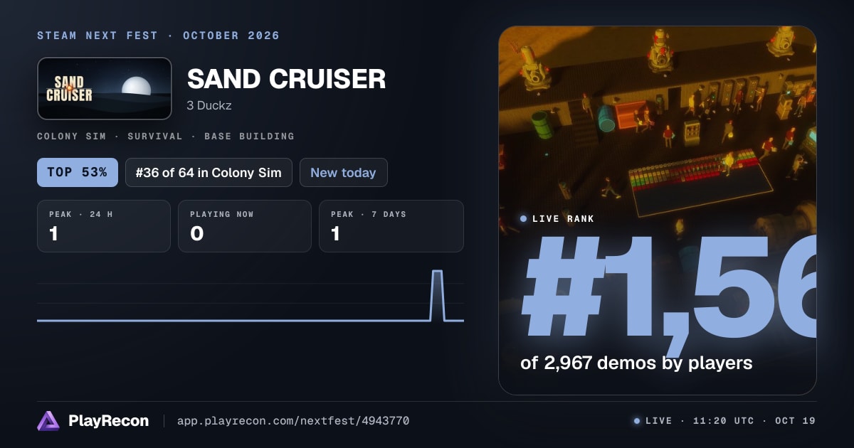 SAND CRUISER im Steam Next Fest