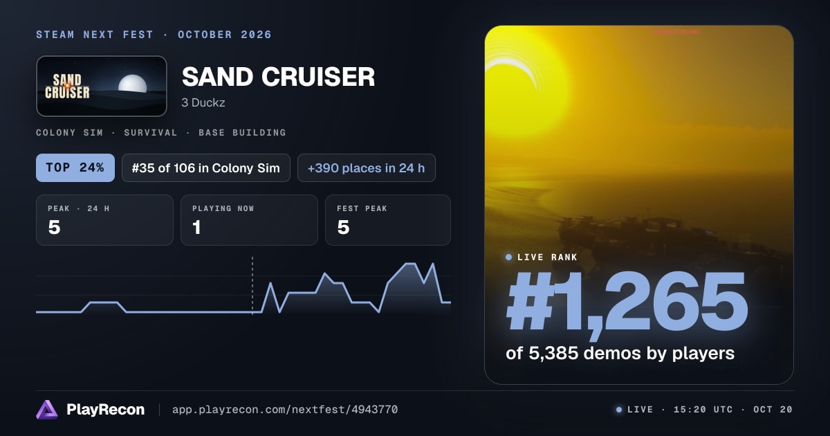 SAND CRUISER на Steam Next Fest