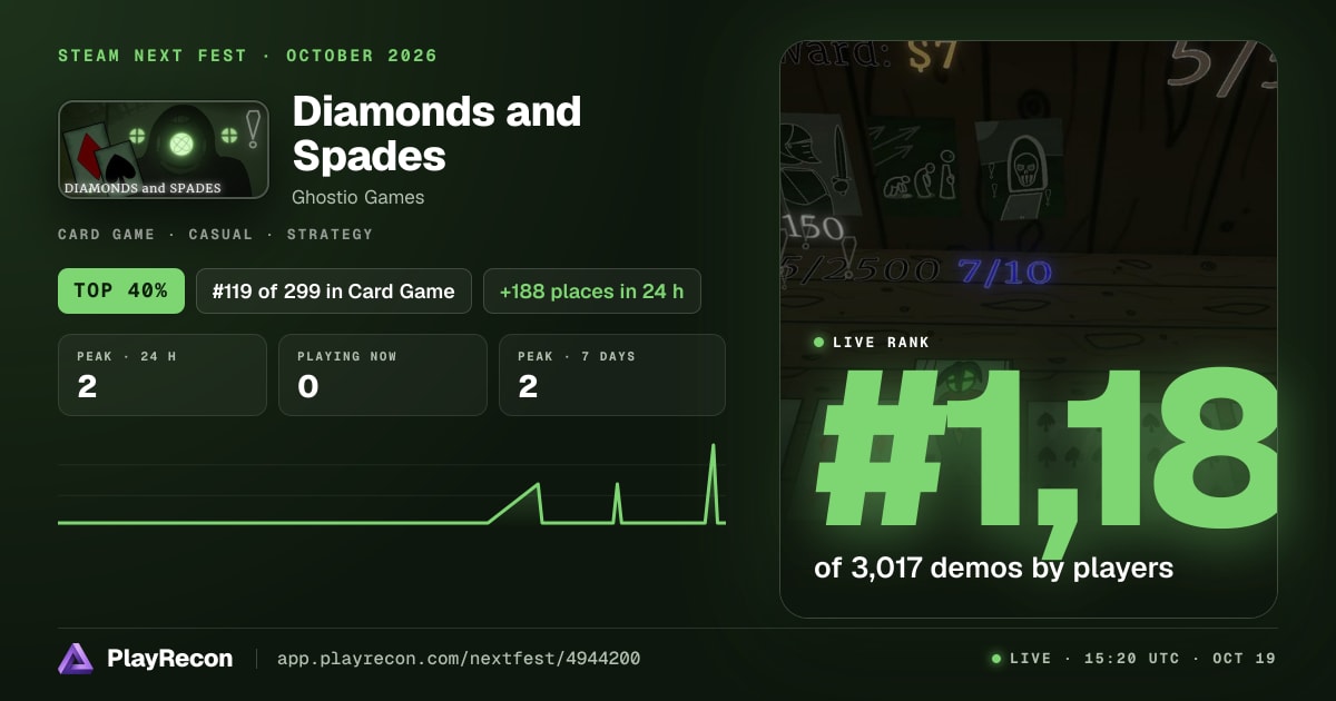 Diamonds and Spades на Steam Next Fest