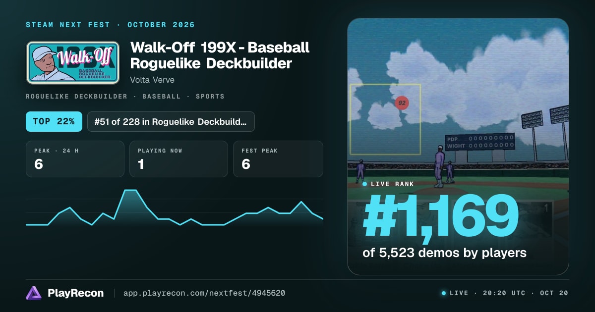 Walk-Off 199X - Baseball Roguelike Deckbuilder allo Steam Next Fest
