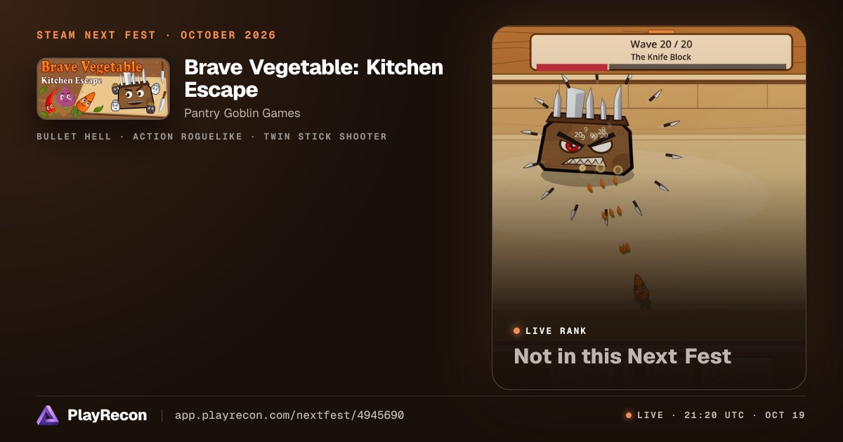 Brave Vegetable: Kitchen Escape au Steam Next Fest
