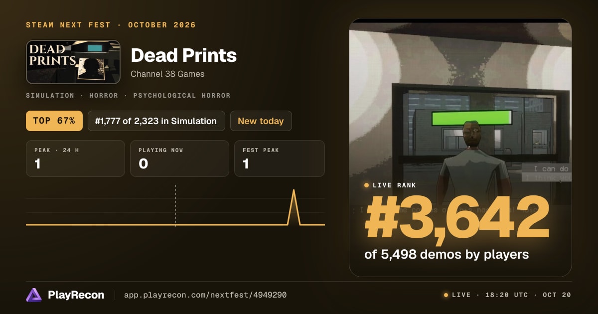 Dead Prints in Steam Next Fest