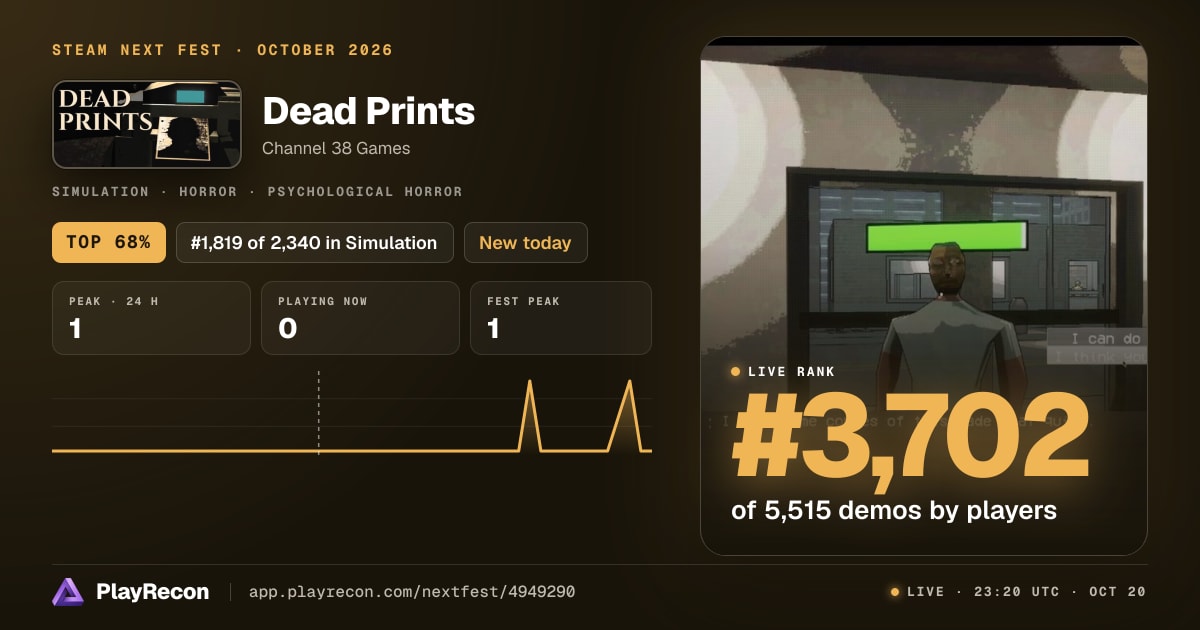 Dead Prints au Steam Next Fest