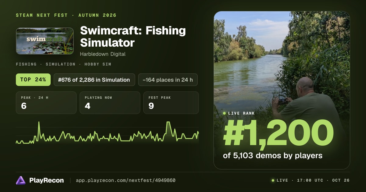 Swimcraft: Fishing Simulator in Steam Next Fest