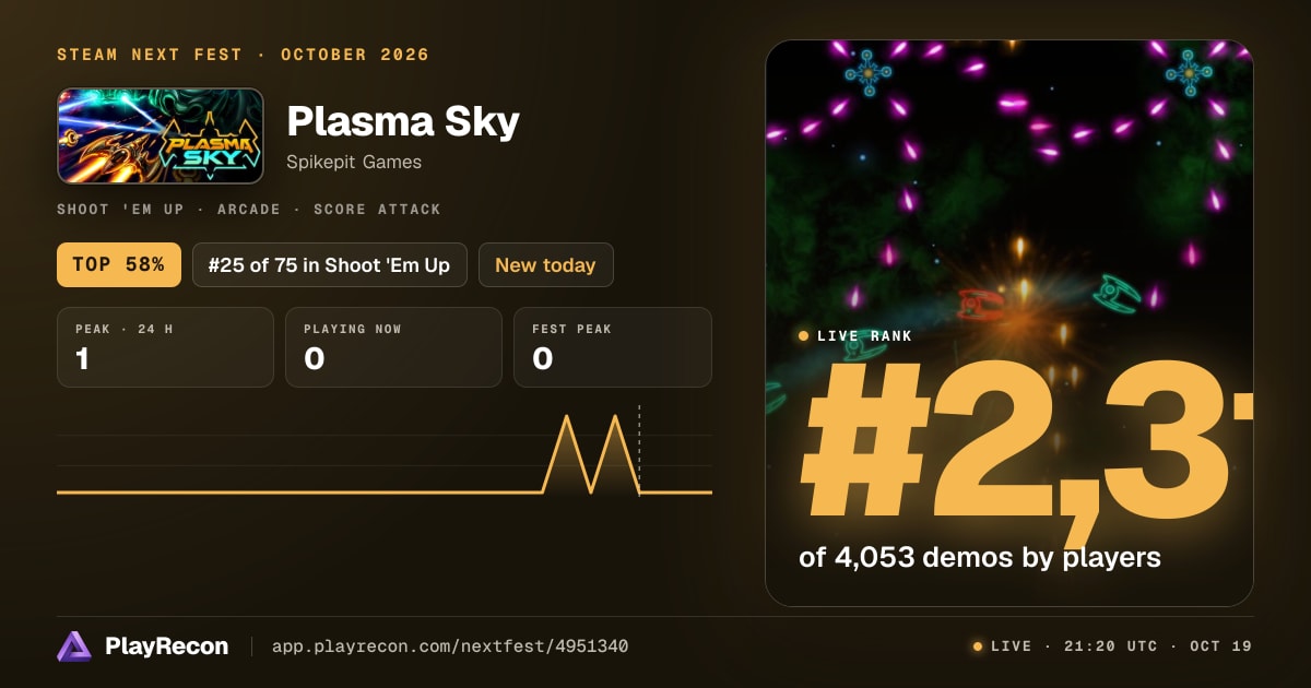 Plasma Sky in Steam Next Fest