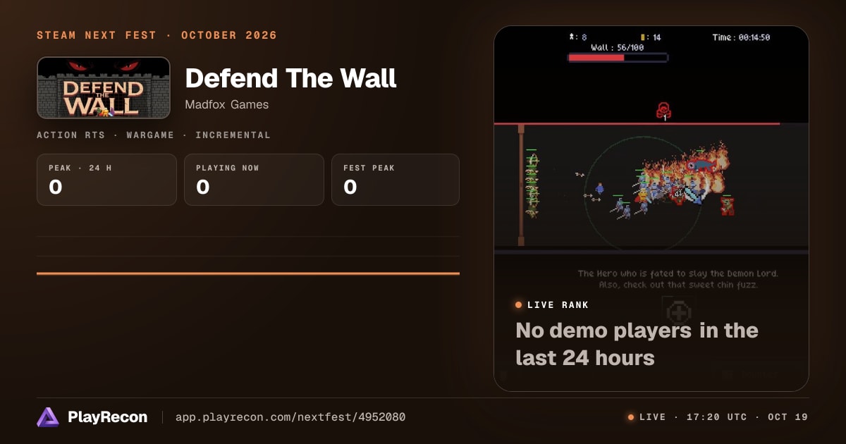 Defend The Wall en el Steam Next Fest