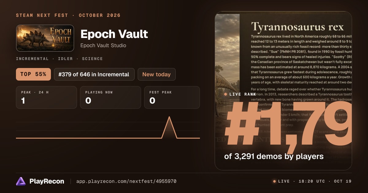 Epoch Vault im Steam Next Fest