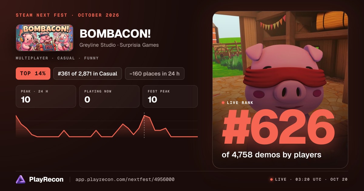BOMBACON! in Steam Next Fest