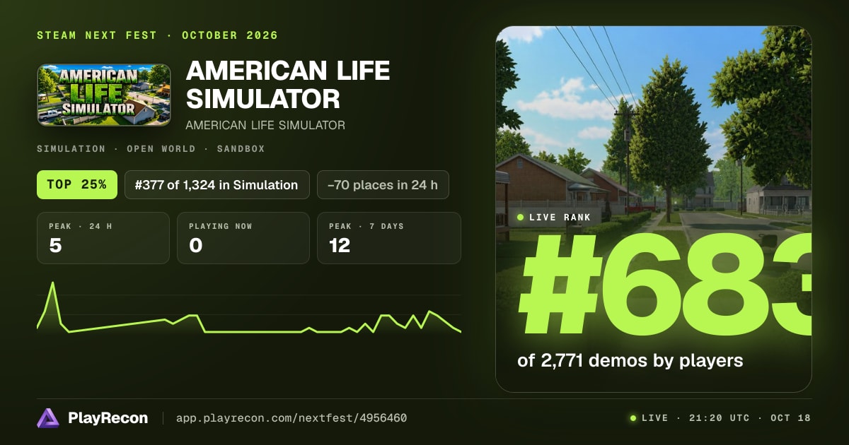 AMERICAN LIFE SIMULATOR en el Steam Next Fest