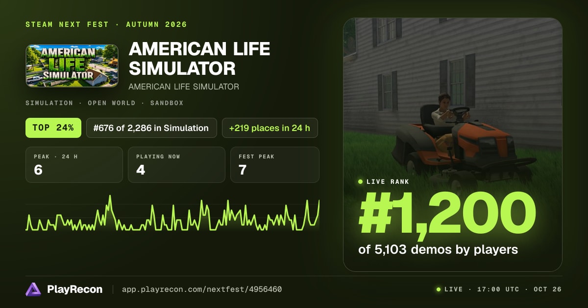 AMERICAN LIFE SIMULATOR in Steam Next Fest