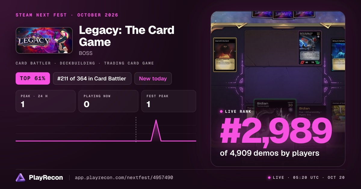 Legacy: The Card Game im Steam Next Fest