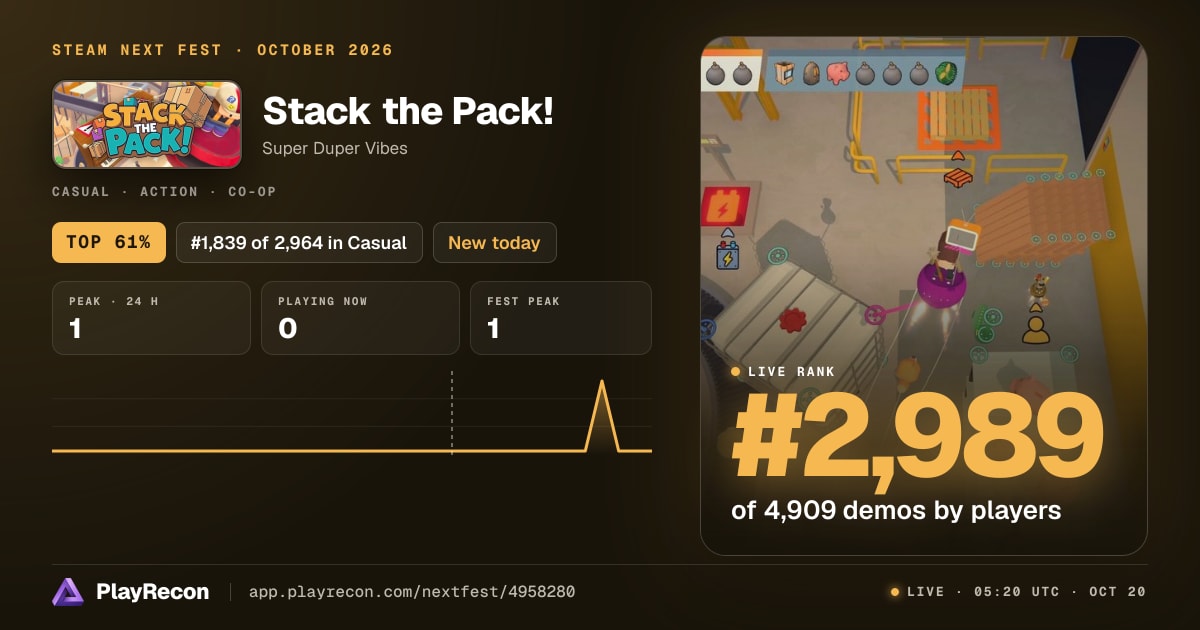 Stack the Pack! au Steam Next Fest