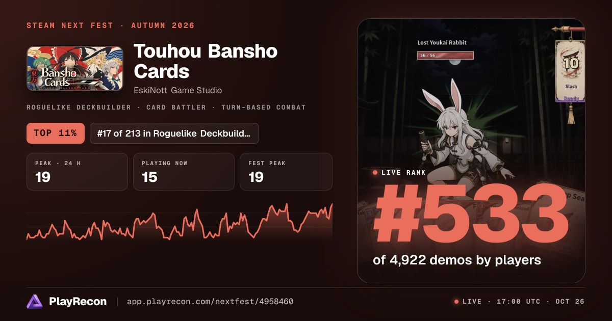 Touhou Bansho Cards im Steam Next Fest