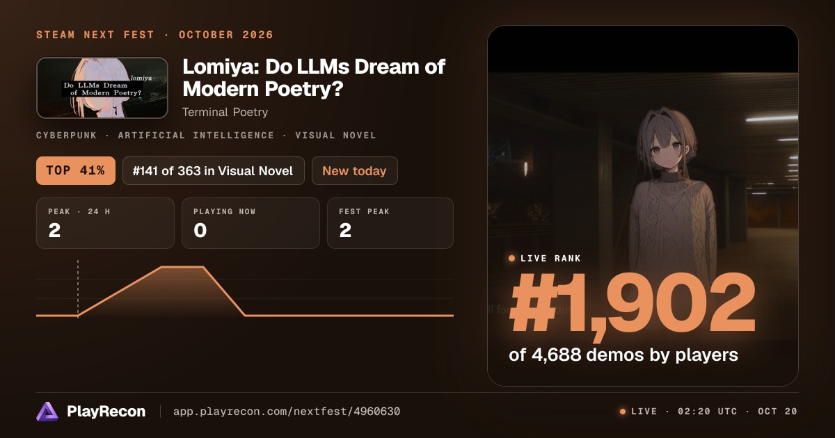 Lomiya: Do LLMs Dream of Modern Poetry? im Steam Next Fest