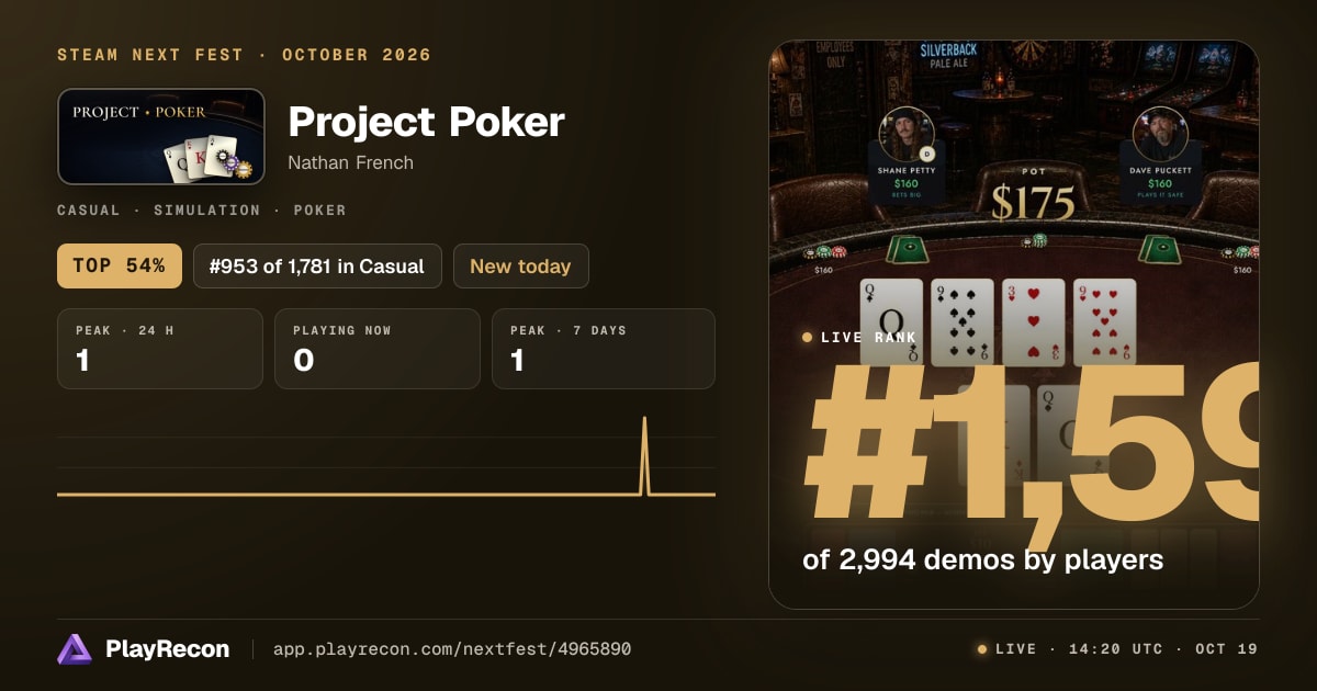 Project Poker in Steam Next Fest