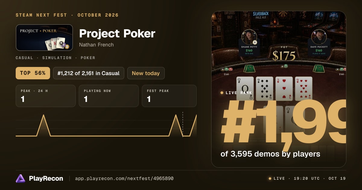 Project Poker im Steam Next Fest