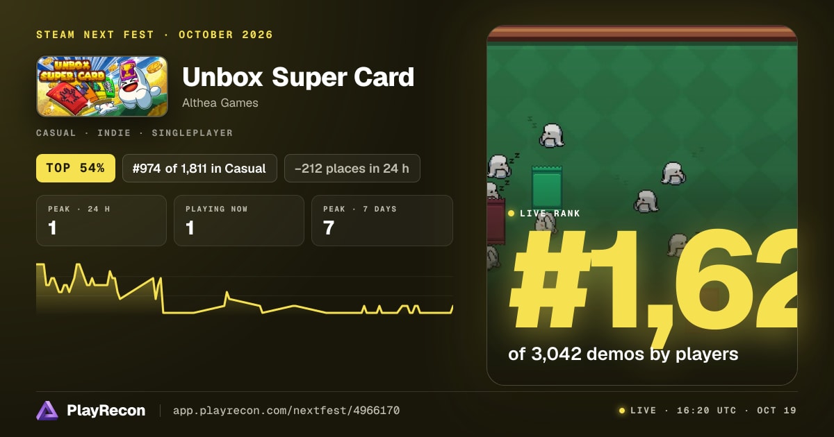 Unbox Super Card in Steam Next Fest