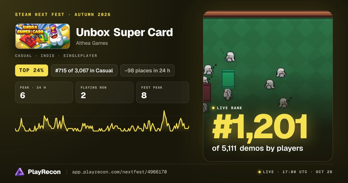 Unbox Super Card en el Steam Next Fest