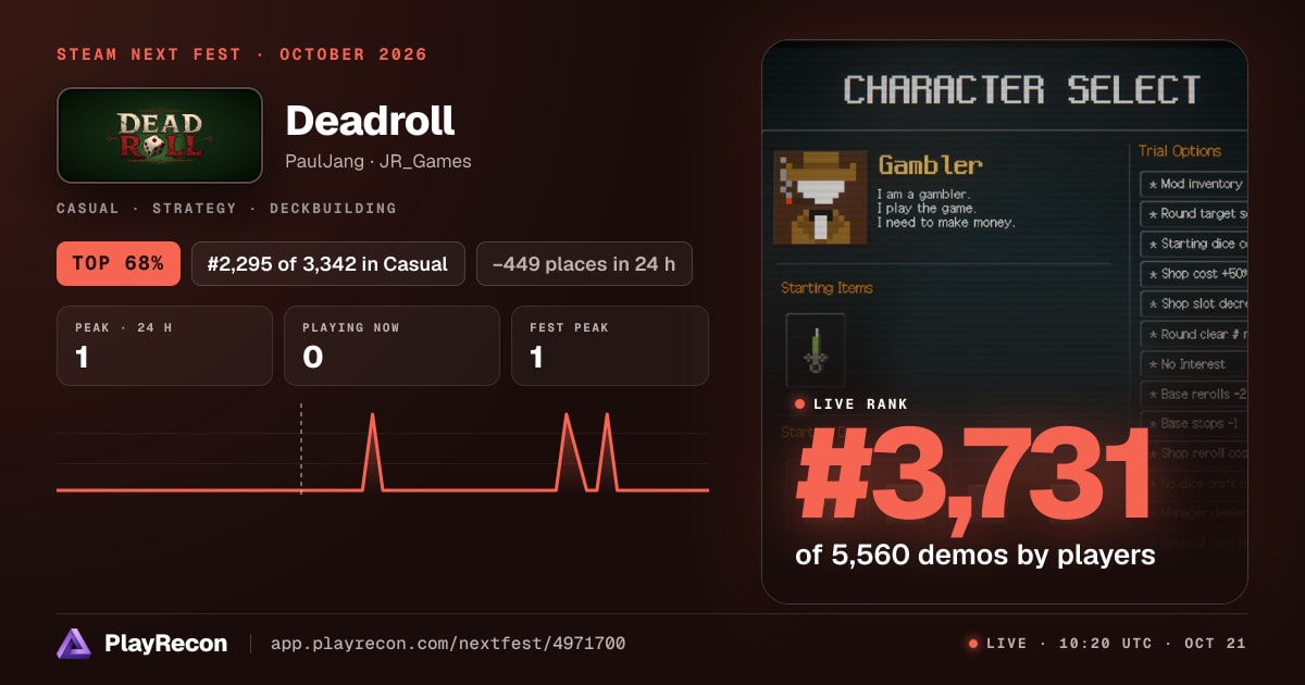 Deadroll in Steam Next Fest