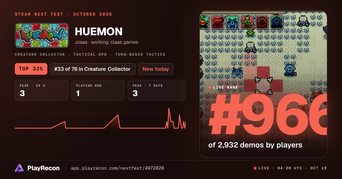 HUEMON au Steam Next Fest