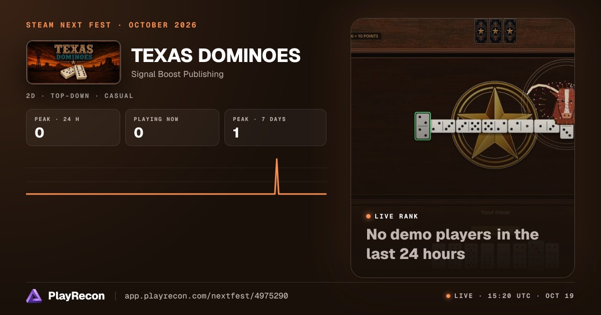 TEXAS DOMINOES in Steam Next Fest