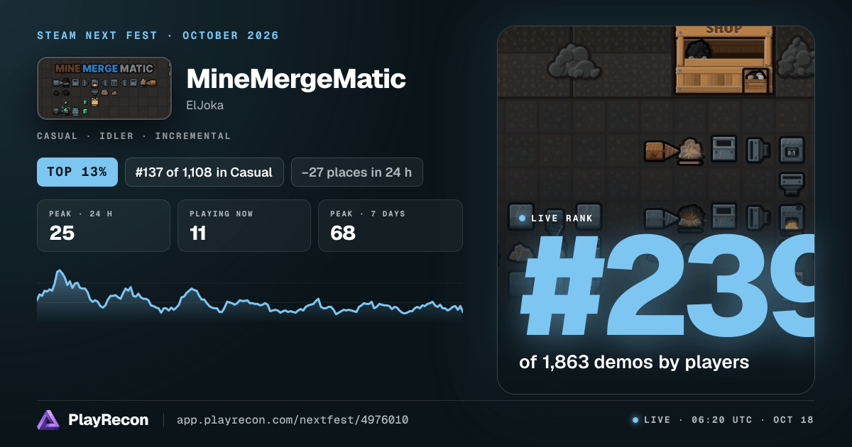 MineMergeMatic in Steam Next Fest